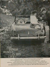 1960 Austin Healey 3000 The Other Woman in His Life Photo Original Print Ad