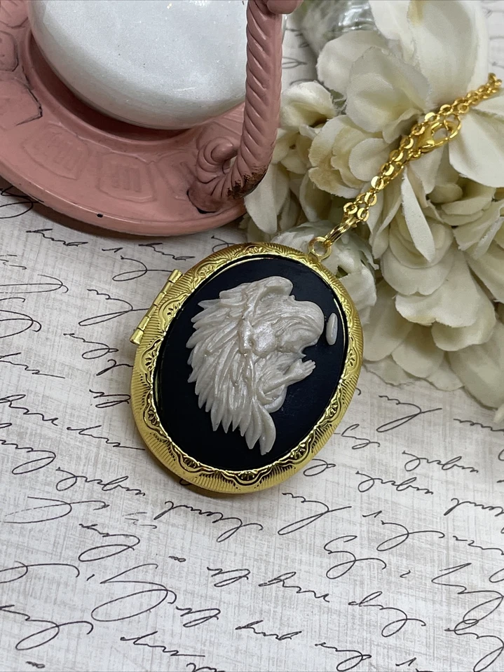 Medallón de Oro Setting Ángel de Oración Ángeles Día de la Madre Camafeo Mamá Hija Regalo Foto 3 de 4