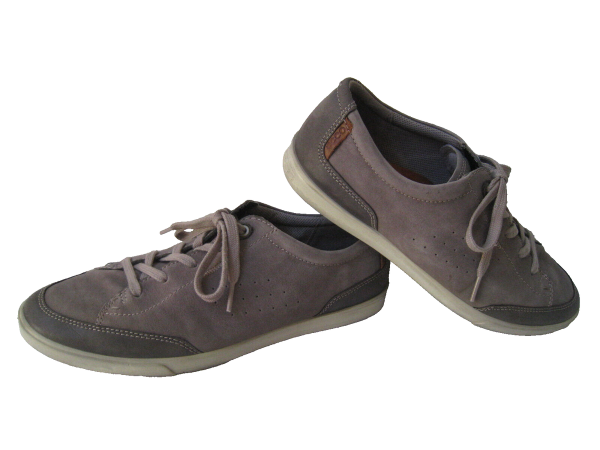 ECCO SINCE 1960 DISTRESSED GRAY LEATHER SNEAKERS MEN'S US