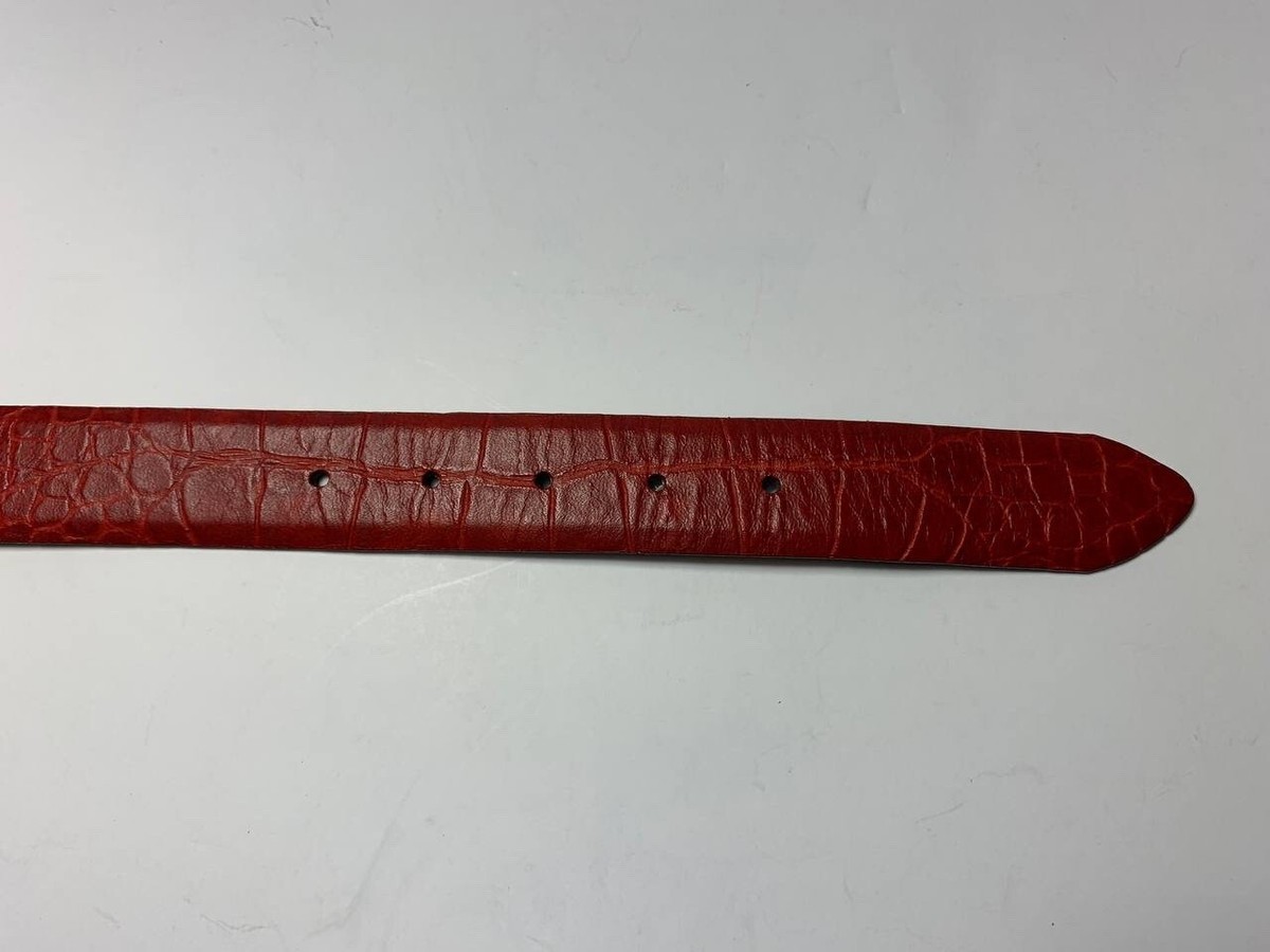Chico’s belt woman genuine Red leather fashion silvertone hook buckle  Sz M/L Chico main image 4