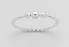 1g Solid Sterling Silver Modern Beads Band Ring size 9 Beauty 4mm Wide
