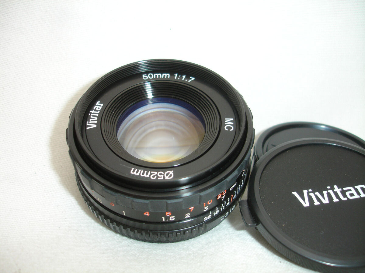 Vivitar MC 50mm f 1.7 lens, Pentax K PK mount w/ BOTH CAPS Vivitar MC 50mm f 1.7 lens, Pentax K PK mount w/ BOTH CAPS