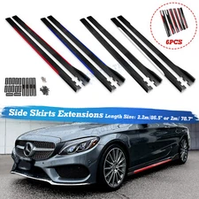 For Benz C CLA CLS Carbon Fiber ABS Side Skirt Rocker Winglet Wing Diffuser Kit