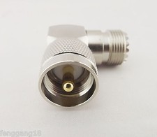 UHF PL259 Male To UHF Female SO-239 SO239 Right Angle RF Coax Adapter Connector