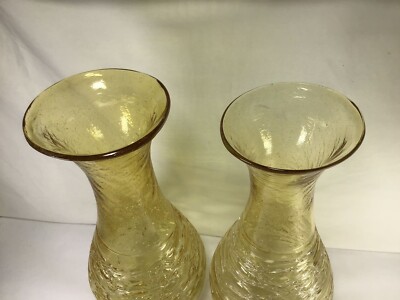 Z51 Vintage Antique Classic Large Vintage Pair Italian Amber Art