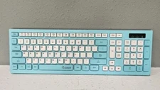 Slim Wireless Keyboard Full-sized Quiet Turquoise/White RECCAZR (keyboard only)