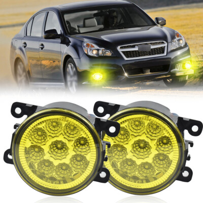 Pair Front Bumper Clear Lens Yellow LED Fog Light For 2013-2016 Ford C-Max