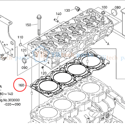 Cylinder Head Gasket 1G410-03310 For Kubota M126XDTC M135GXDTC