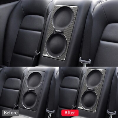 Black Rear Seat Audio Panel Sticker Carbon Fiber For Nissan GTR R35 2008-2016