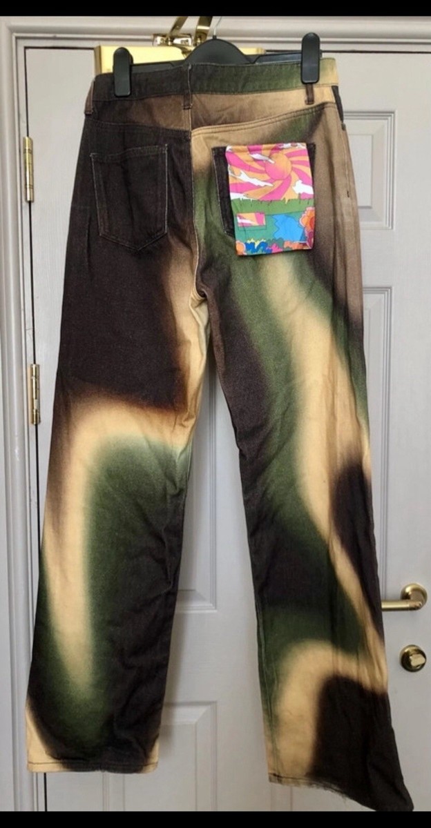 Jaded London x Curly Fry Slouchy Boyfriend Fit Swirl Jeans Size