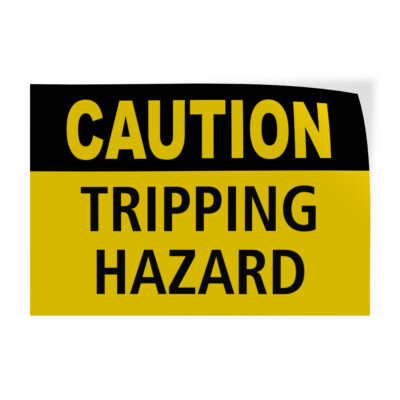 Horizontal Vinyl Stickers Caution Tripping Hazard Slip and Trip Warning Safety