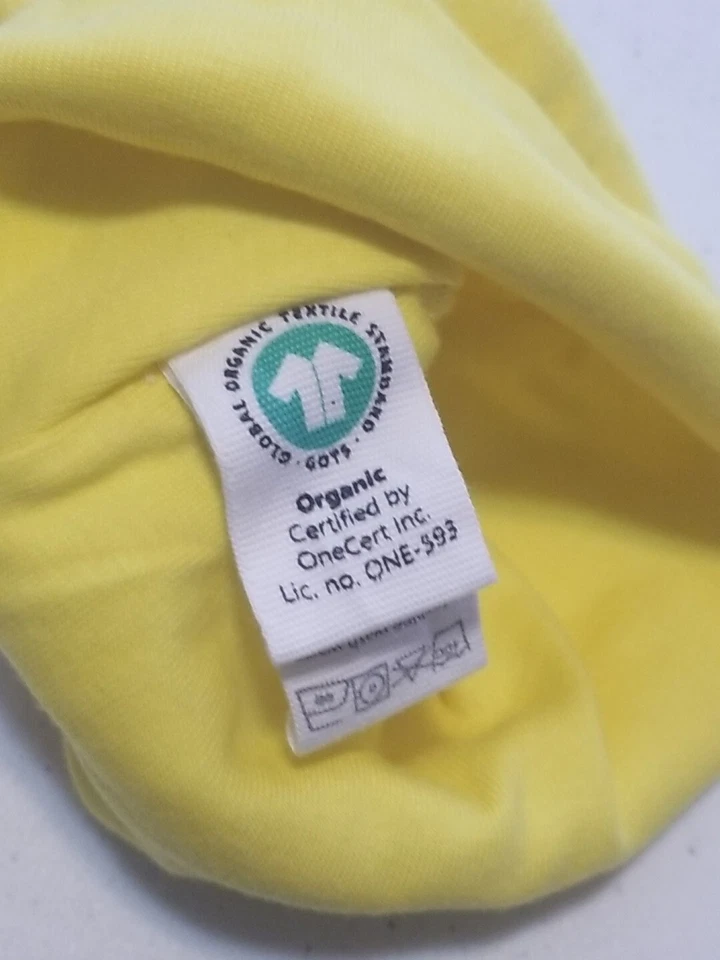 Under the Nile Organic Cotton Baby Hat Cap Yellow Knit Fabric Size 3-6 Months - Image 3 of 4