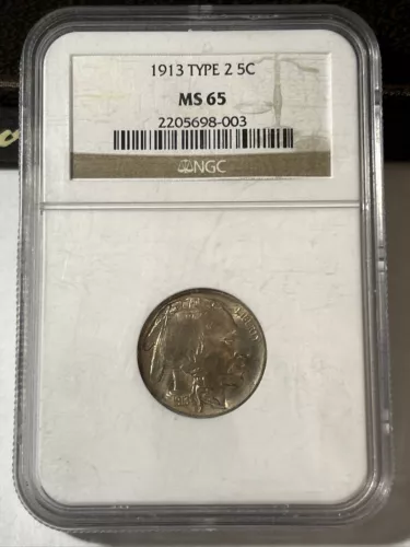 1913 Buffalo Nickel - Type 2 ~ NGC MS65 - Nice Coin
