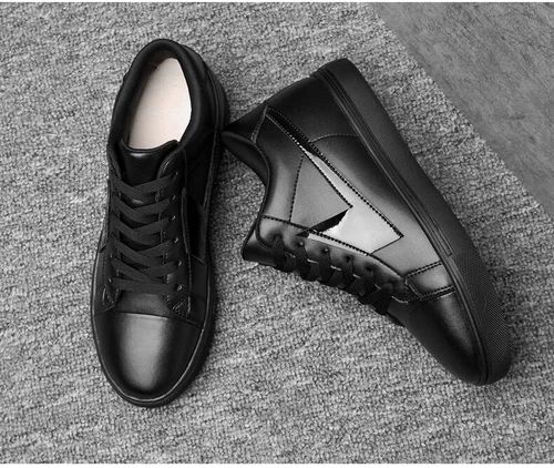 New Men Get Taller Elevator Shoes Sneakers Height Increasing 6/8Cm Classic Black - Picture 10 of 20