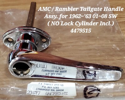 Rambler 1962~1963-01 Locking Tailgate Handle Assy. NO Locking Cyl. N.O.S 4479515