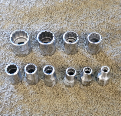 #ad #ad 10 Snap on TMD Socket Sae Set 1 4quot; Drive 9 16 1 2 7 16 3 8 5 16 7 32 3 16 12 Pt $79.80