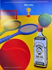 1984 Magazine Advertisement Bombay Dry Gin & Tennis Play To Win