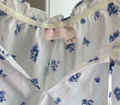 Victoria’s Secret vintage country dress nightgown blue white floral S - Picture 4 of 8