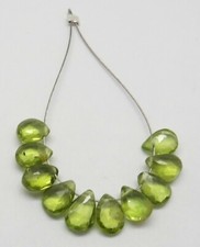 Cuentas de lágrima de peridoto de piedras preciosas naturales brioletas facetadas 10 piezas cuentas 6x8 mm