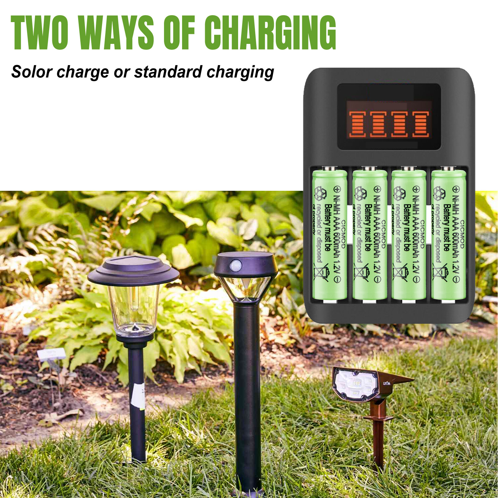 Solar Rechargeable Batteries Garden Lights Battery AA / AAA NiMH Pre