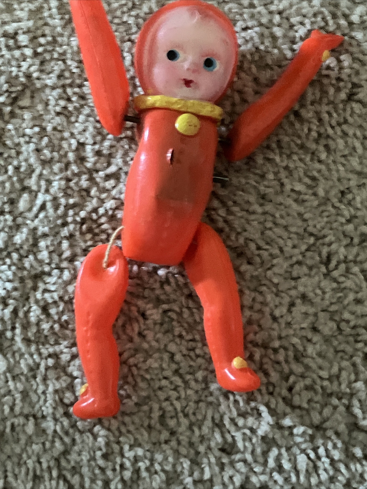 Antique Vintage Kewpie Like Celluloid Baby Doll Wind Up Made In