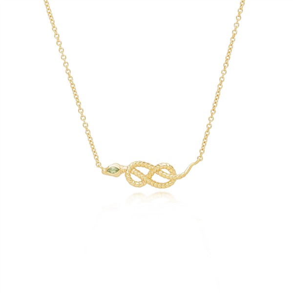 Ecfew™ Peridot Winding Snake AnhäNger Halskette In Vergoldetem Sterlingsilber-image
