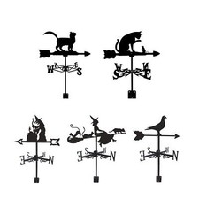 Black Wrought Iron Weathervane Farm Scene Decorative 75cm Tall Wind Direction