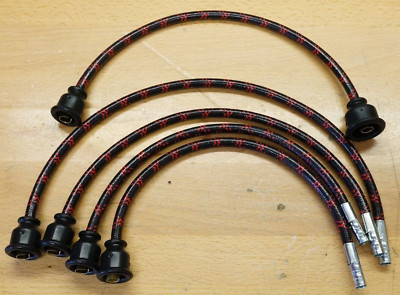 Massey Ferguson TO-35 Black & Red Cloth Copper Core Spark Plug Wire MF Tractor