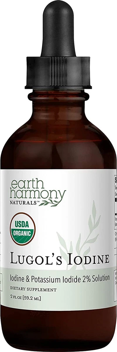 Organic Lugol s Iodine 2 Solution 3000 mcg For Thyroid Support 2 Fl Oz