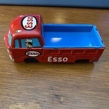 Vintage Tin Litho Friction VW Combi Truck w/ Esso Oil Collectible HTF Rolls Well