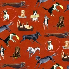 Elizabeth's Studio Dogs Rule by Mark Ulriksen 8103E Terra Dogs BTY COTTON