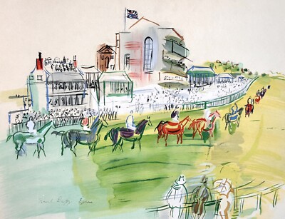 Raoul Dufy lithograph Epsom horse racing racetrack equestrian | eBay