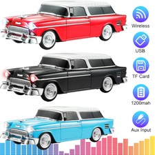 Bluetooth Speaker Car 1955 Replica Retro Ride with FM Radio, USB, SD, AUX, LED