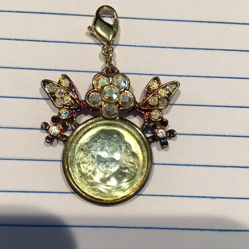 Kirks Folly Dream Angel Cameo Butterfly Crystal Necklace Enhancer Charm Pendant - Picture 4 of 5