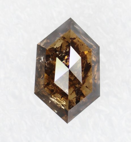 1.61 Ct Hexagon Shape Natural loose Salt And pepper Champagne Color Diamond - Picture 4 of 11
