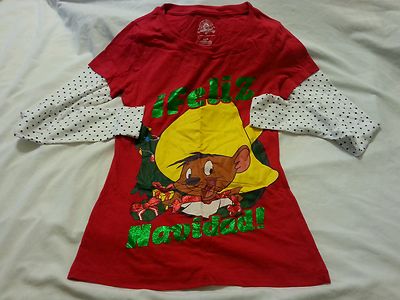 Women Tee Shirt Medium 7-9 Juniors Red
