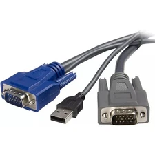 StarTech USB VGA KVM Cable 6ft Ultra Thin 2 in 1 SVUSBVGA6 New Computer Cord