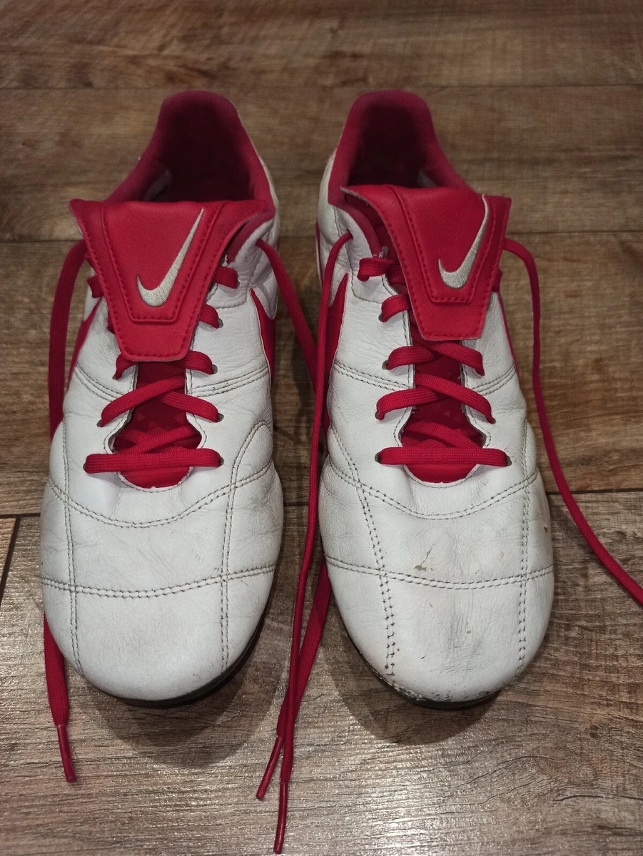 Red and white nike shop football boots