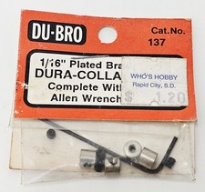 Vintage DU-BRO #137 1/16" Brass Dura-Collar Set RC Airplane NOS USA