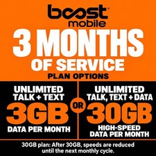 Boost Mobile 3-Month Service Plan eSIM or Physical SIM - READ LISTING