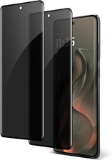  2 Pack Moto Edge 2025 Privacy Screen Protector, 9H Tempered Glass, Bubble Free