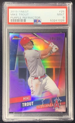 2019 Finest PURPLE REFRACTOR /250 MIKE TROUT #25 PSA 9 ANAHEIM ANGELS