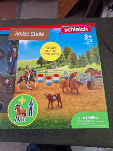 Schleich Rodeo Show 42-Piece Rodeo Toys Playset w/ Cowboy Toys and Cowgirl NEW - Picture 3 of 6