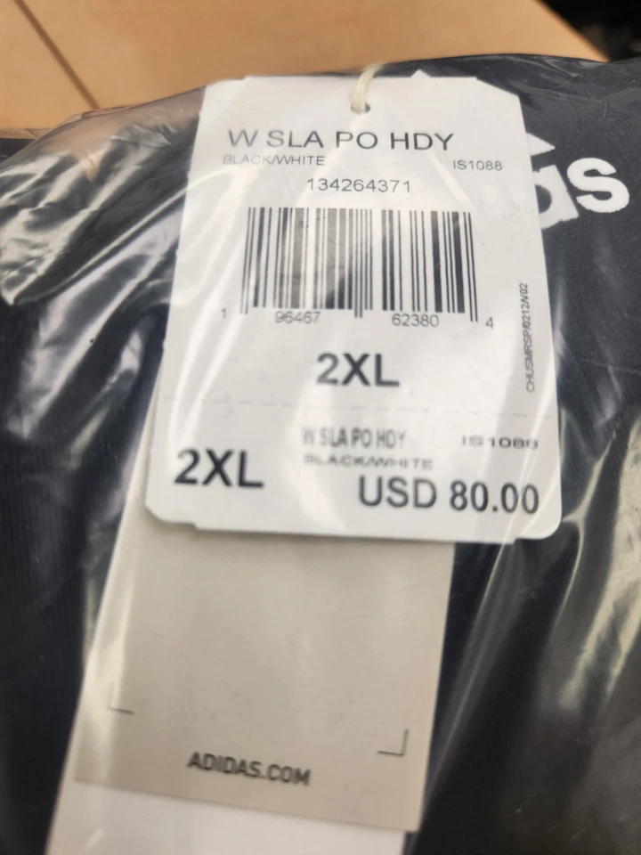 Sudadera con capucha negra Adidas Team para mujer talla 2xl. Sku IS1088. Foto 2 de 4