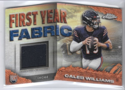 Caleb Williams Player Worn RC 2024 Topps Chrome 1st Year Fabric Insert