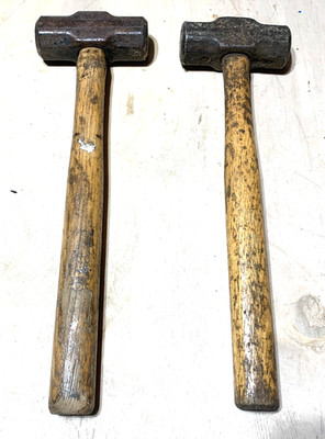 Lot of 2 Used  Unbranded 3 lb. Shop Sledge hammers