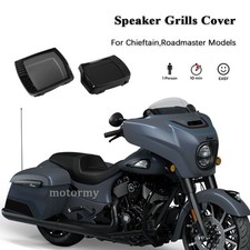 Black Aztec Motorcycle Speaker Audio Grills For Indian Chieftain Elite 2017-2024