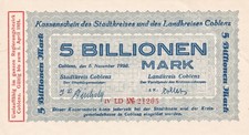 Coblenz - Stadt - 5 Billionen Mark - IV LD - Keller 866.ll. / Die. 125.4?