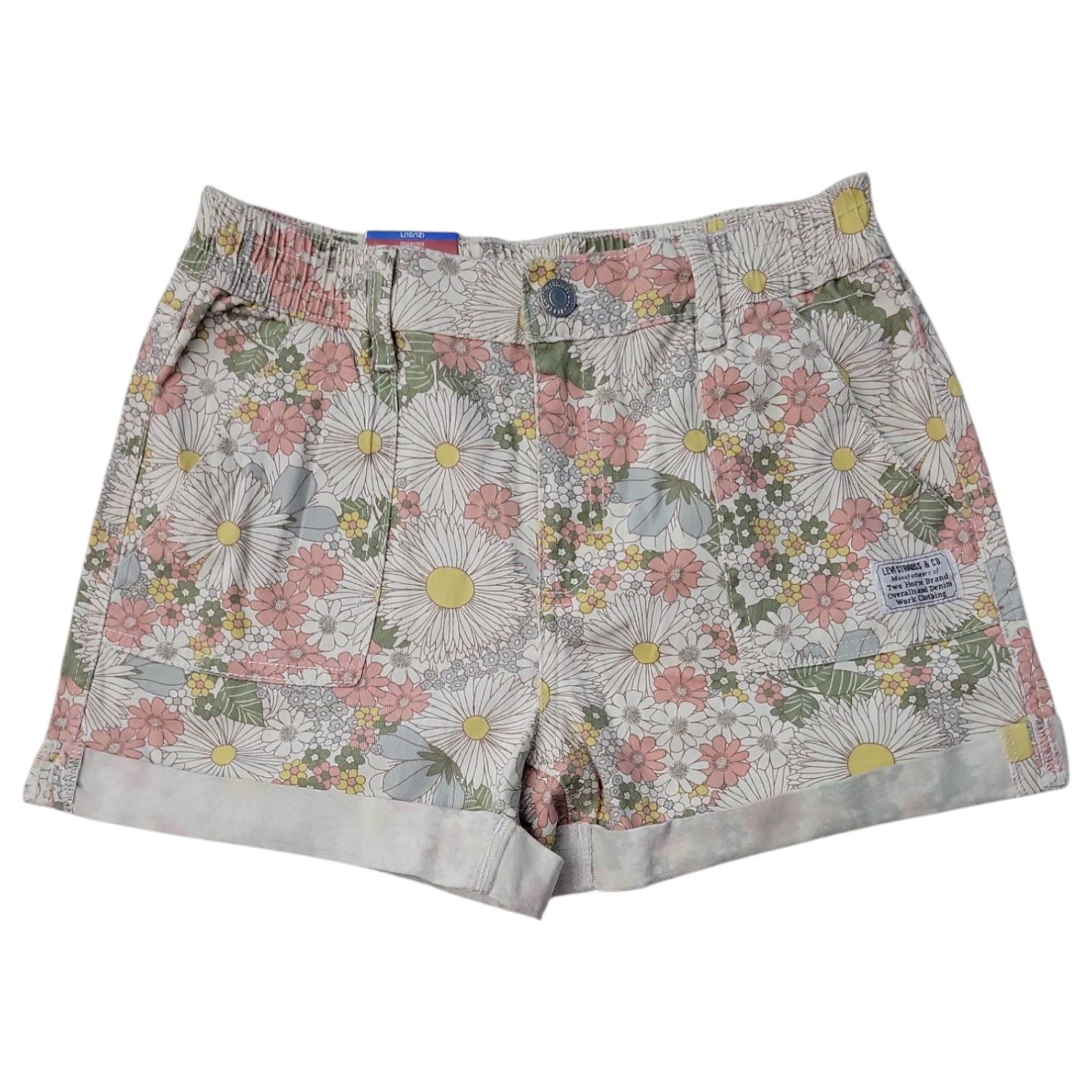 Джинсы Levis для девочек Комфорт Стрейч с эластичным поясом из саржи Короткие