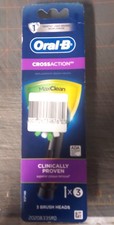 Oral-B Cross Action Max Clean Replacement 3-Brush Heads -New / Sealed